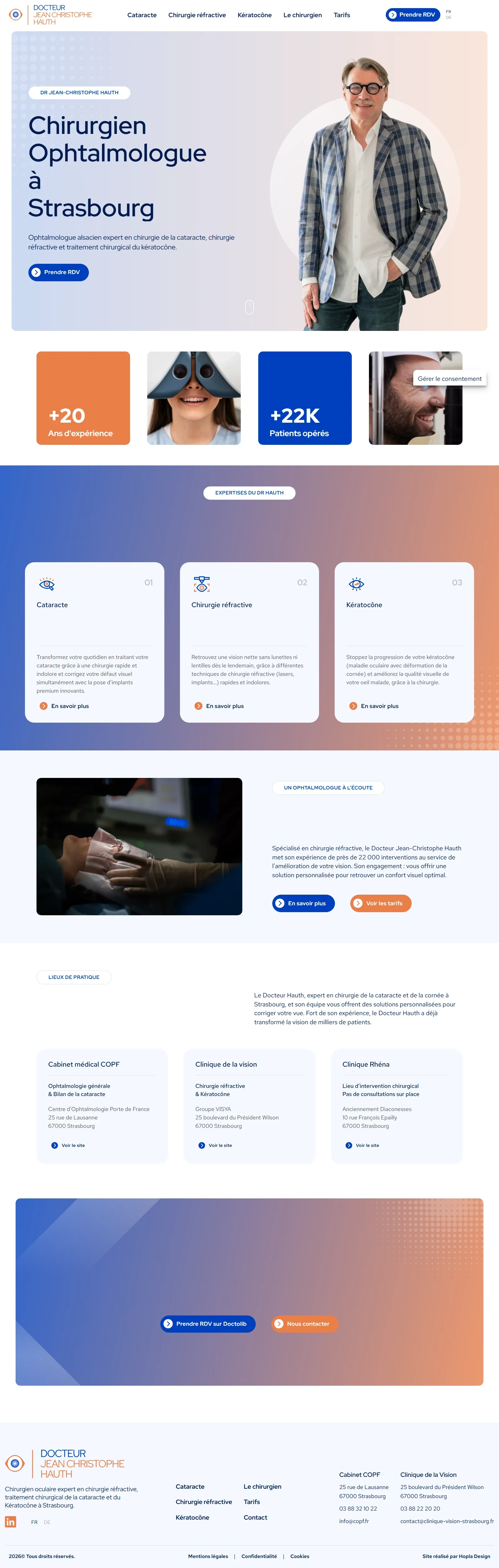 Page d'accueil du site du Docteur Jean-Christophe Hauth