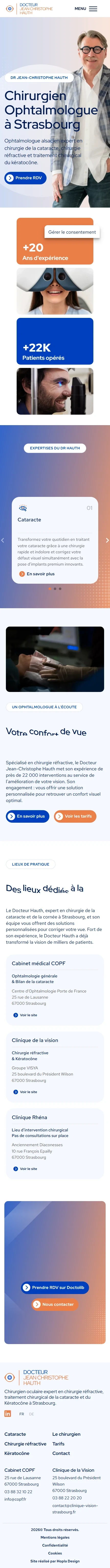 Version mobile du site Docteur Jean-Christophe Hauth