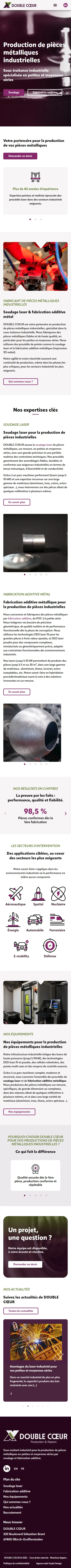 Version mobile du site Double Cœur