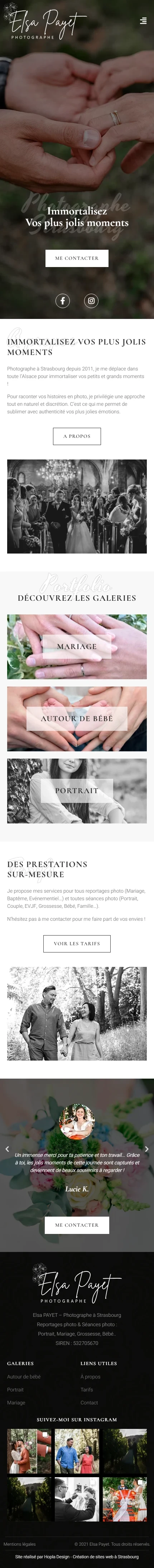 Version mobile du site Elsa Payet