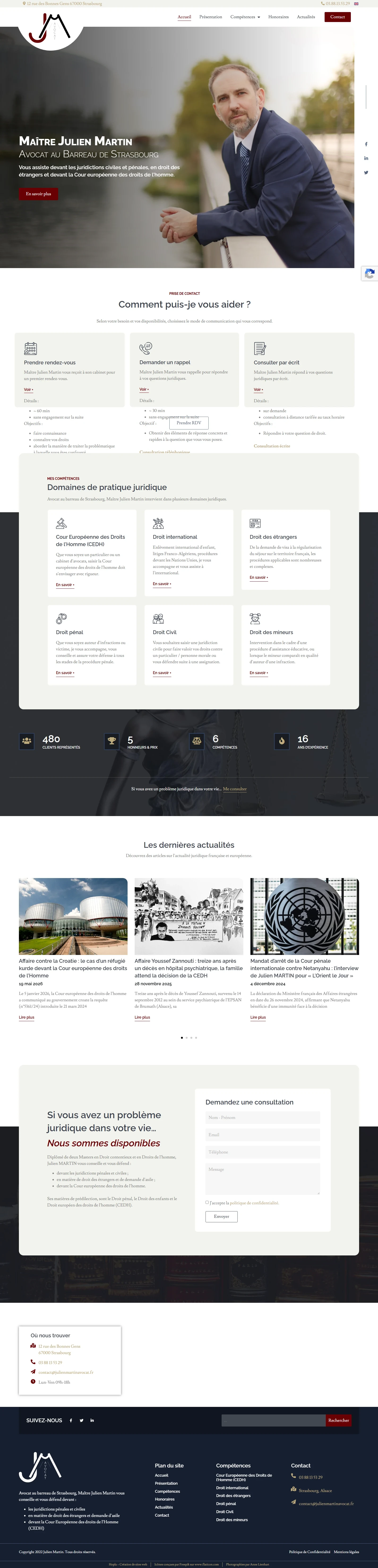 Page d'accueil du site Julien Martin