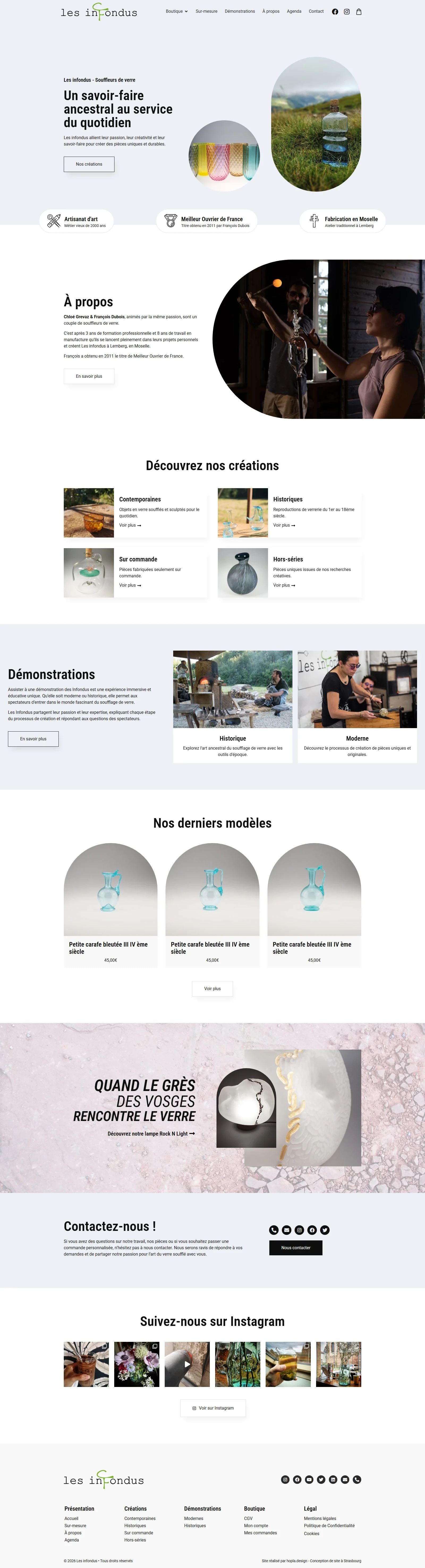 Page d'accueil du site Les Infondus