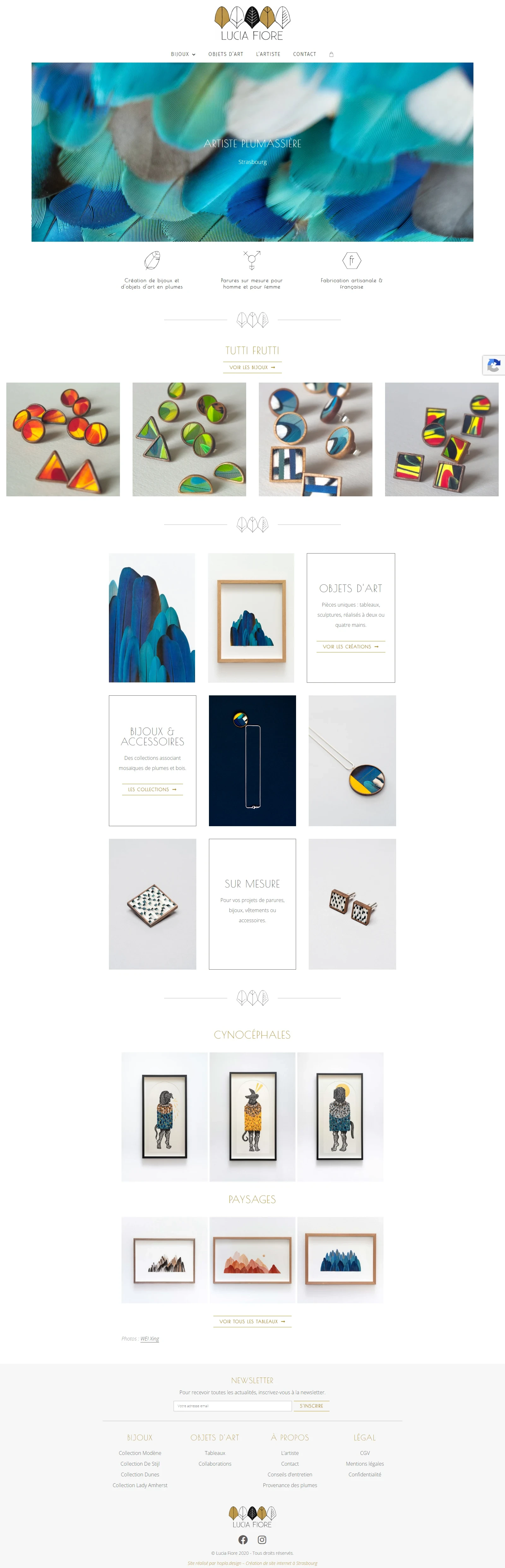 Page d'accueil du site Lucia Fiore