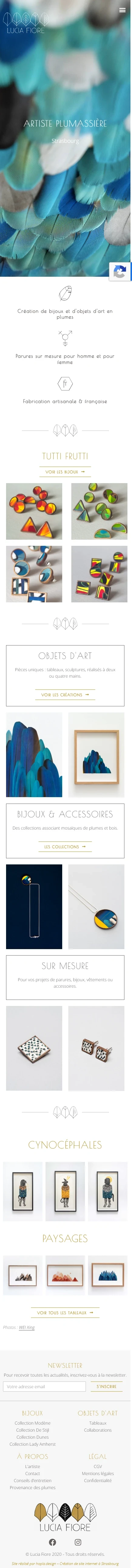 Version mobile du site Lucia Fiore
