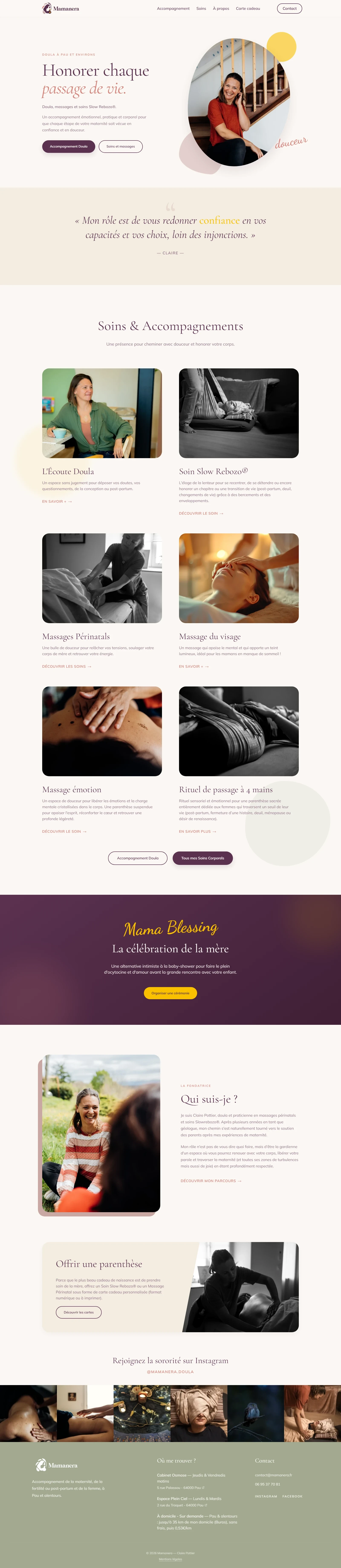 Page d'accueil du site Mamanera