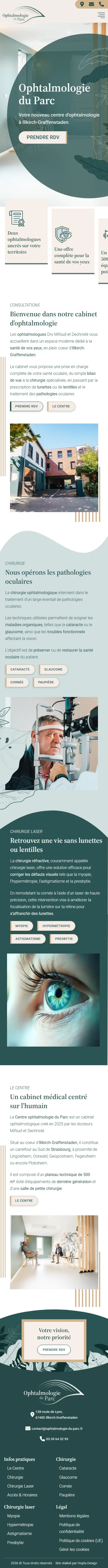 Version mobile du site Ophtalmologie du Parc