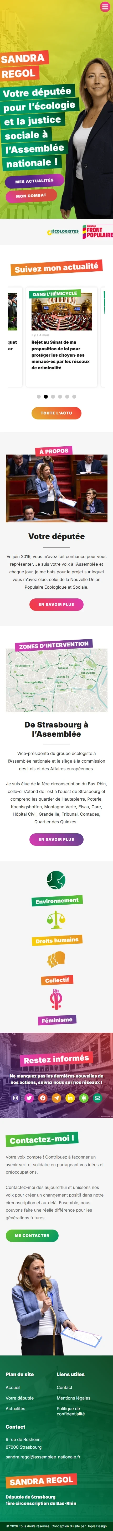 Version mobile du site Sandra Regol