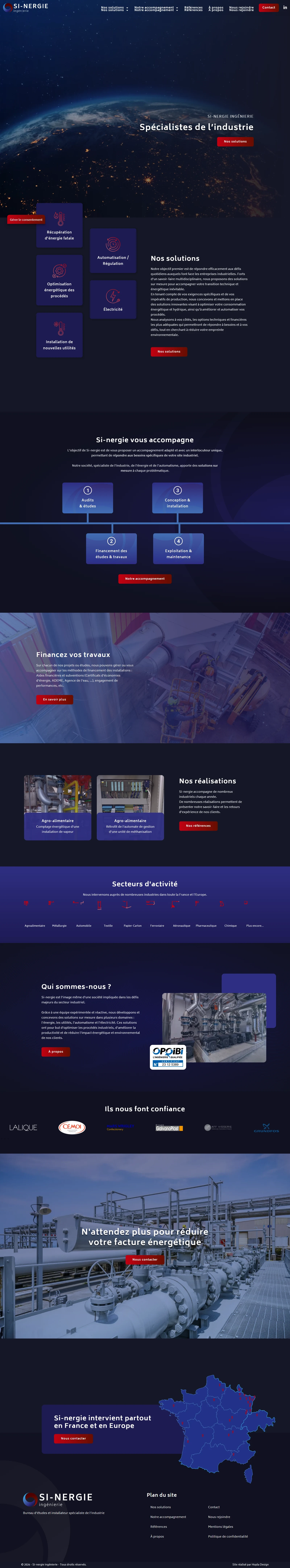 Page d'accueil du site Si-nergie ingénierie