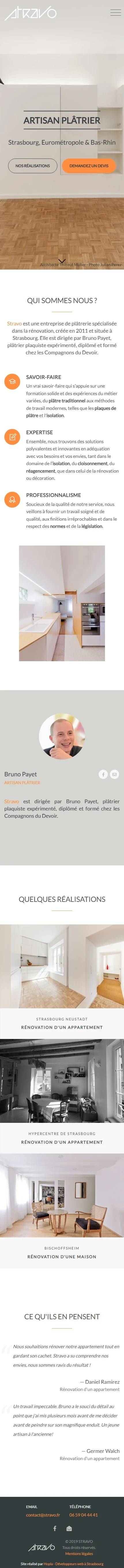 Version mobile du site Stravo