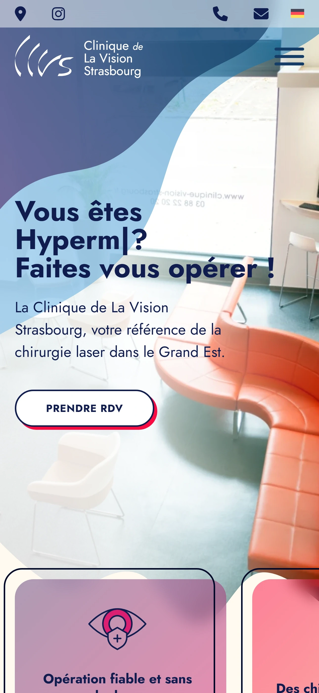 Version mobile du site Clinique de la Vision
