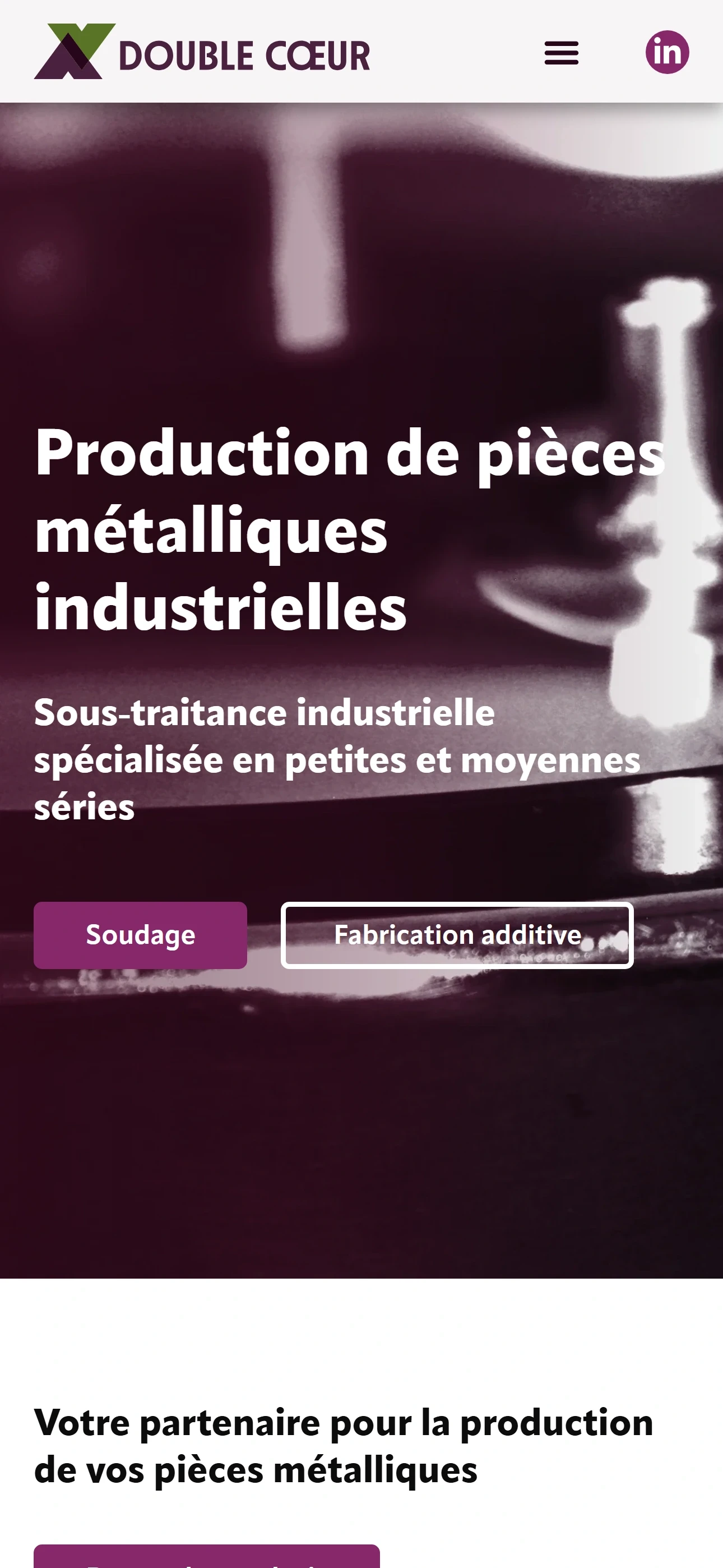Version mobile du site Double Cœur