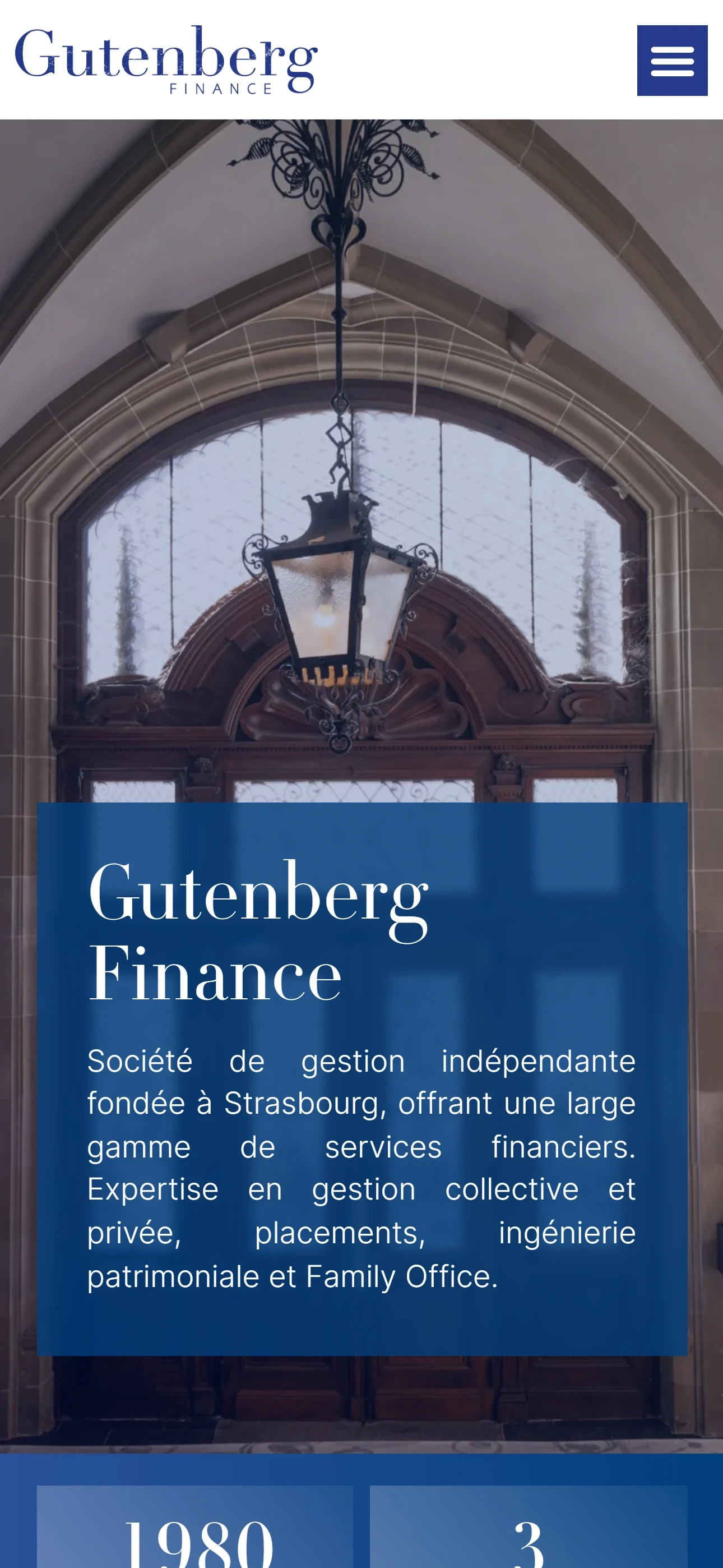 Version mobile du site Gutenberg Finance