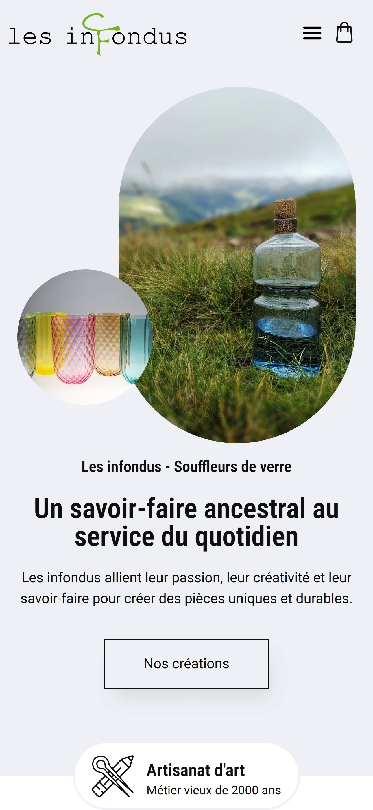Version mobile du site Les Infondus