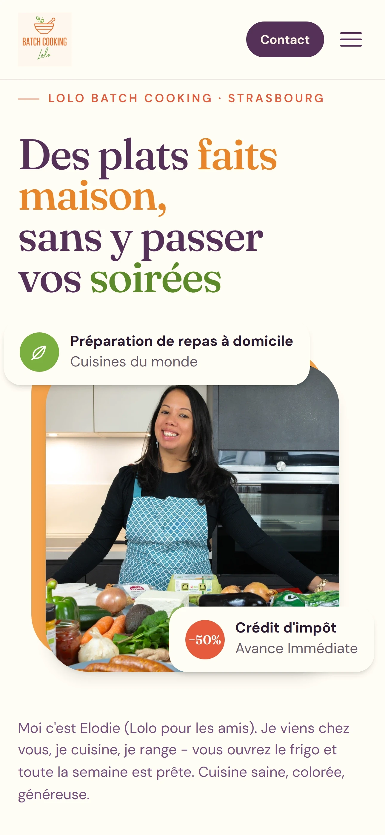 Version mobile du site Lolo Batch Cooking