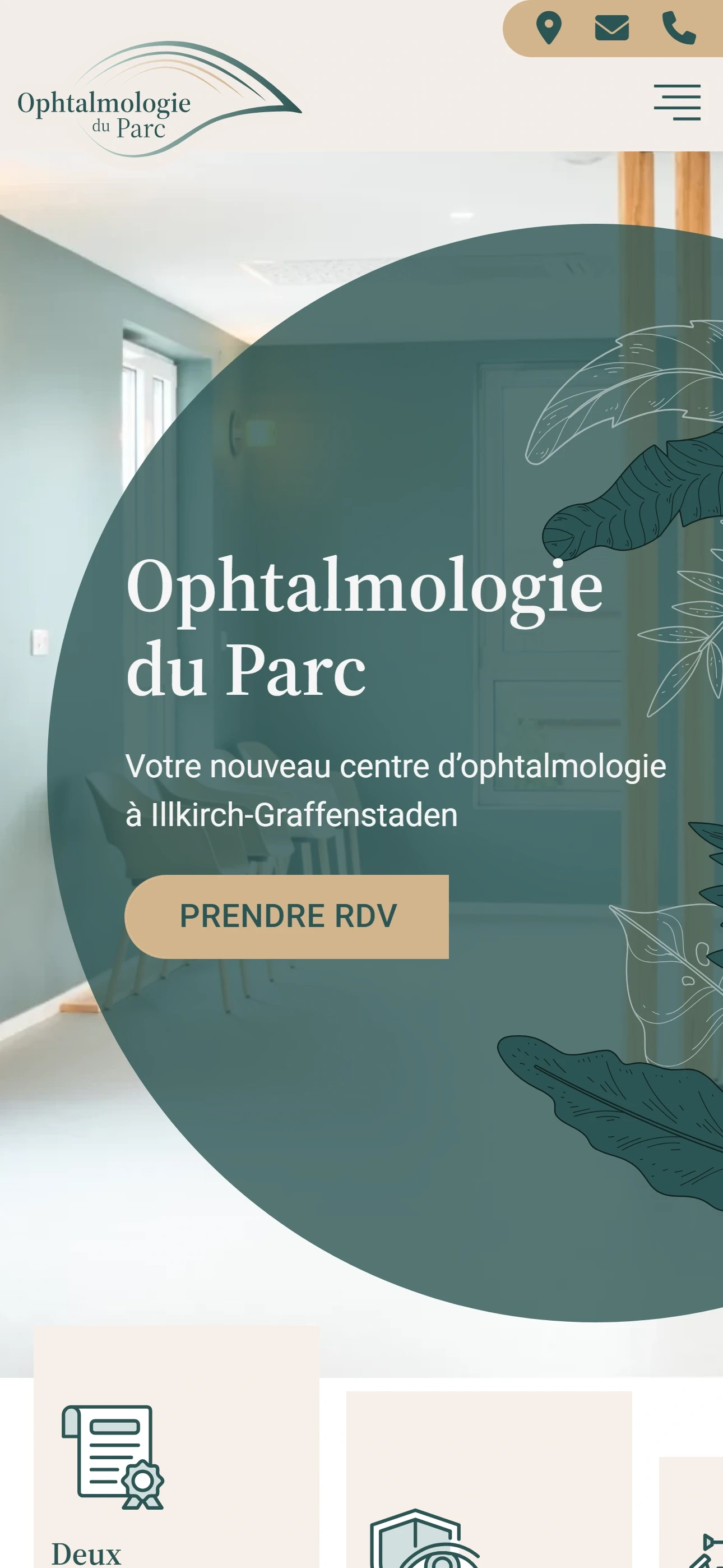 Version mobile du site Ophtalmologie du Parc