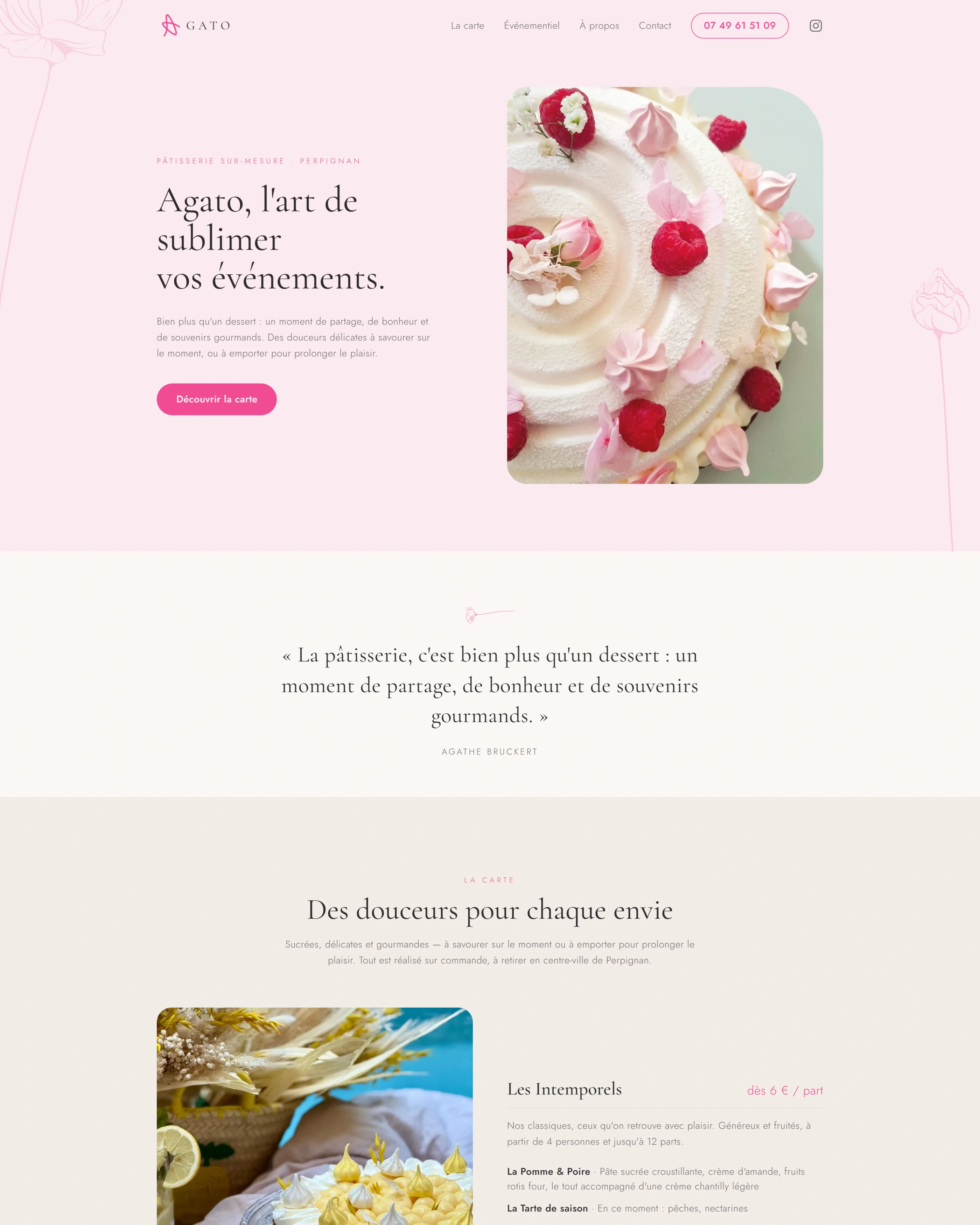 Page d'accueil du site Agato