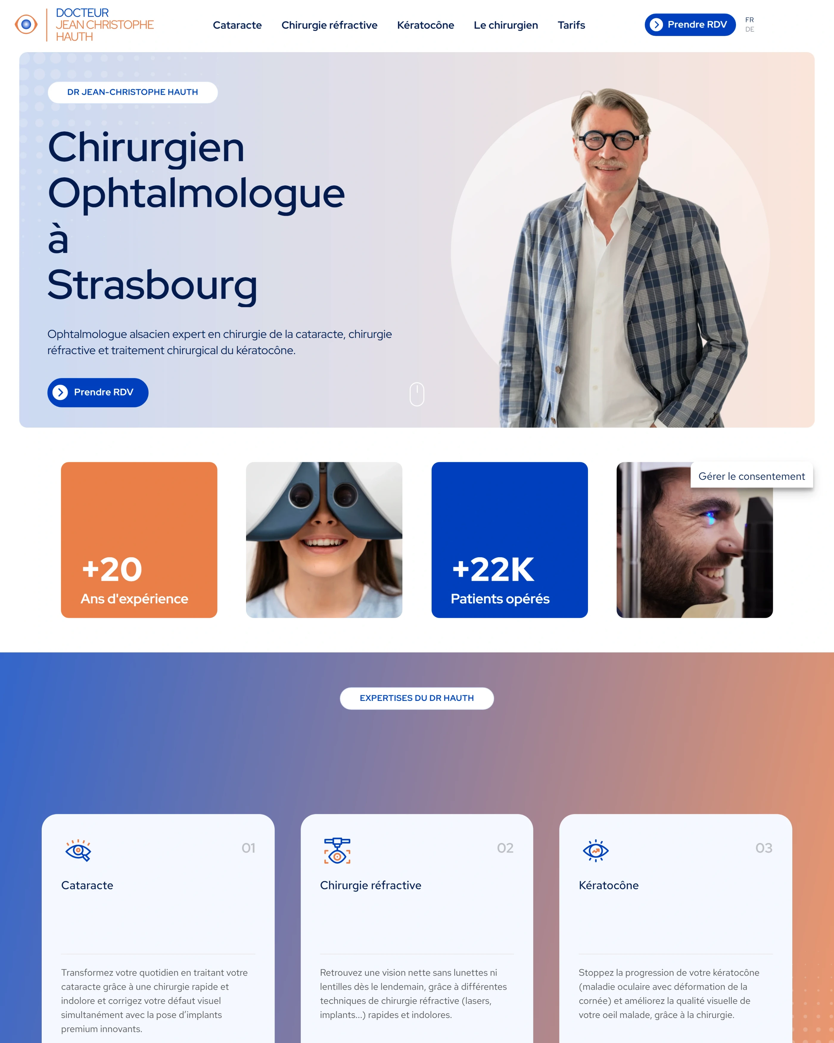 Page d'accueil du site du Docteur Jean-Christophe Hauth