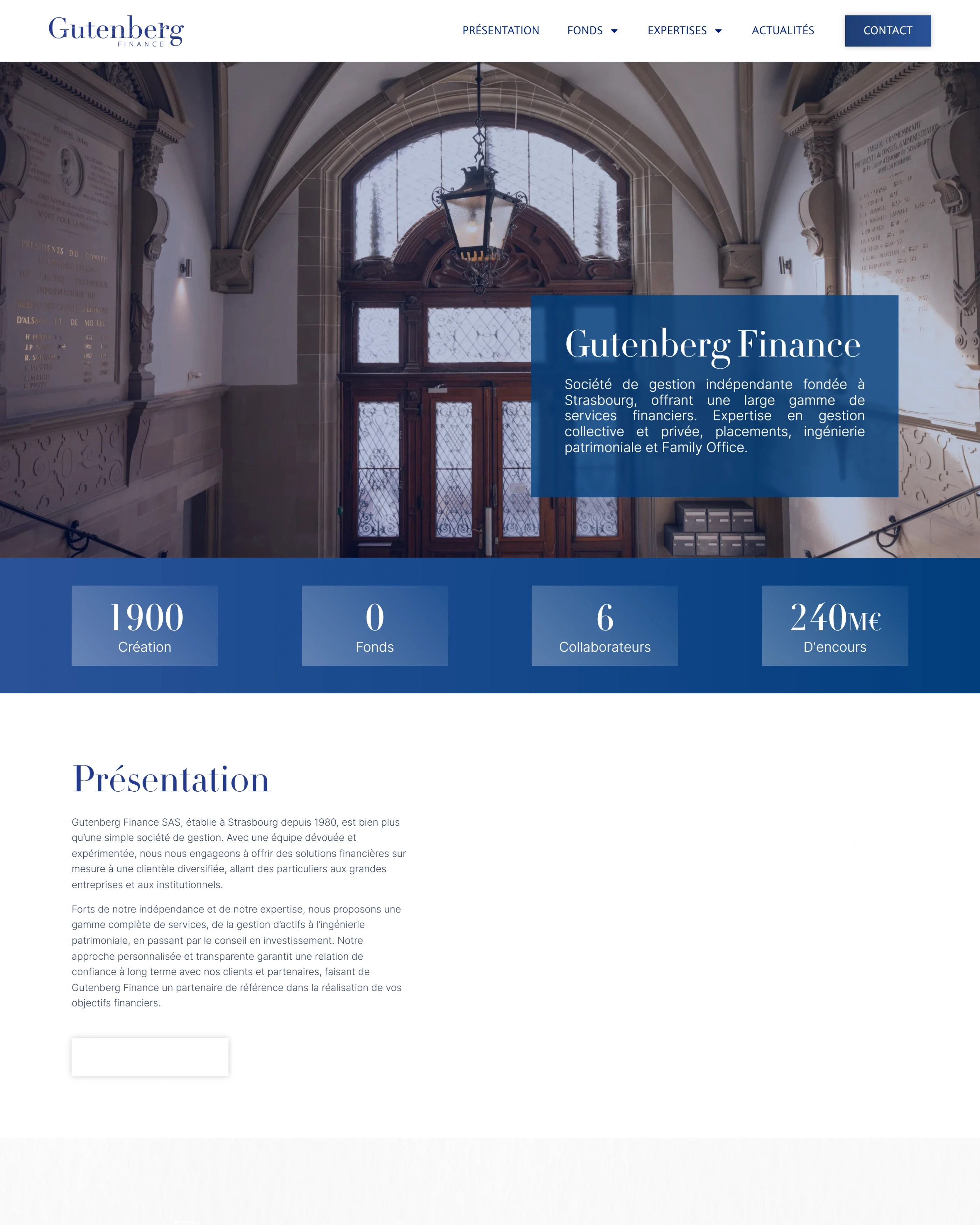 Page d'accueil du site Gutenberg Finance