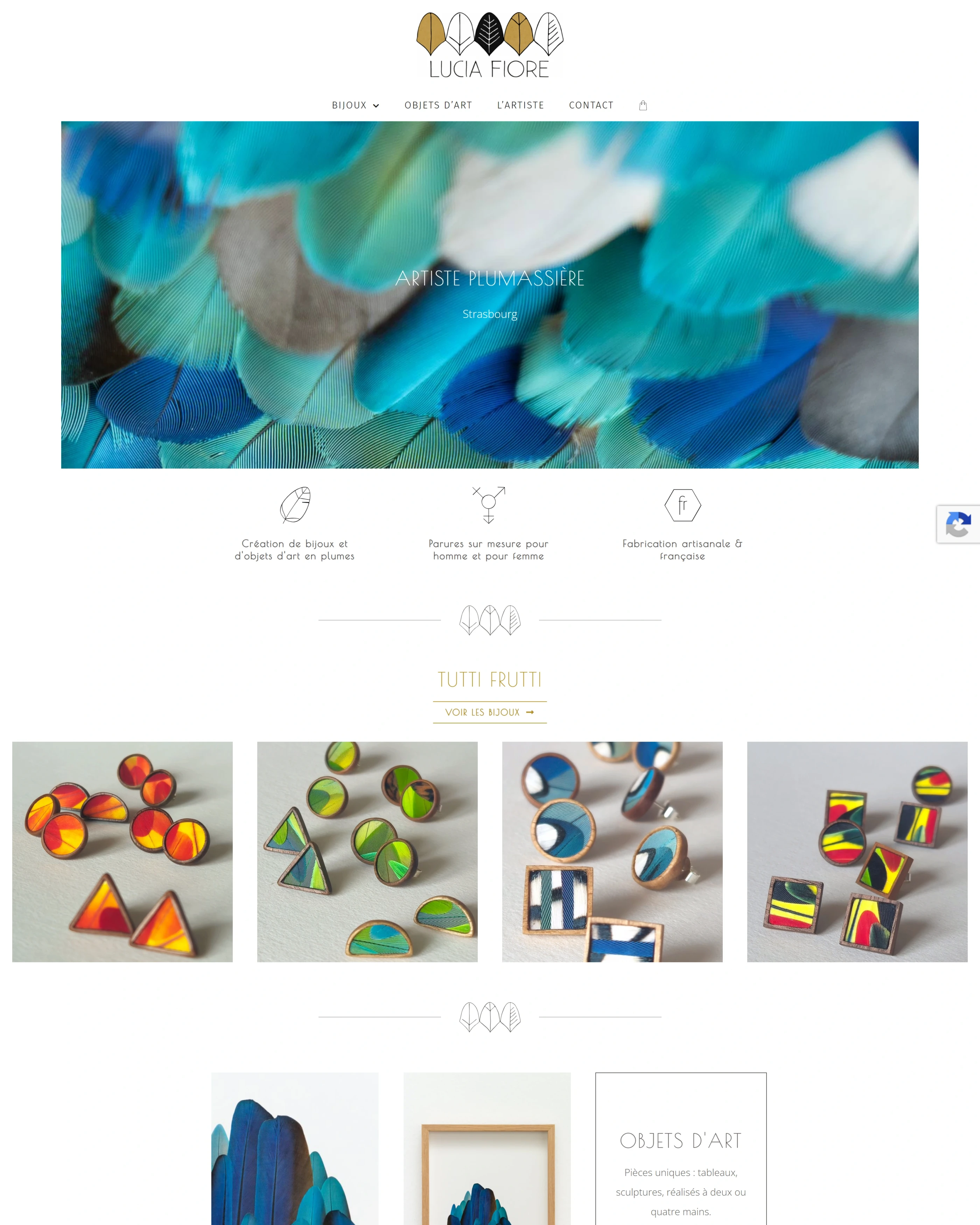Page d'accueil du site Lucia Fiore