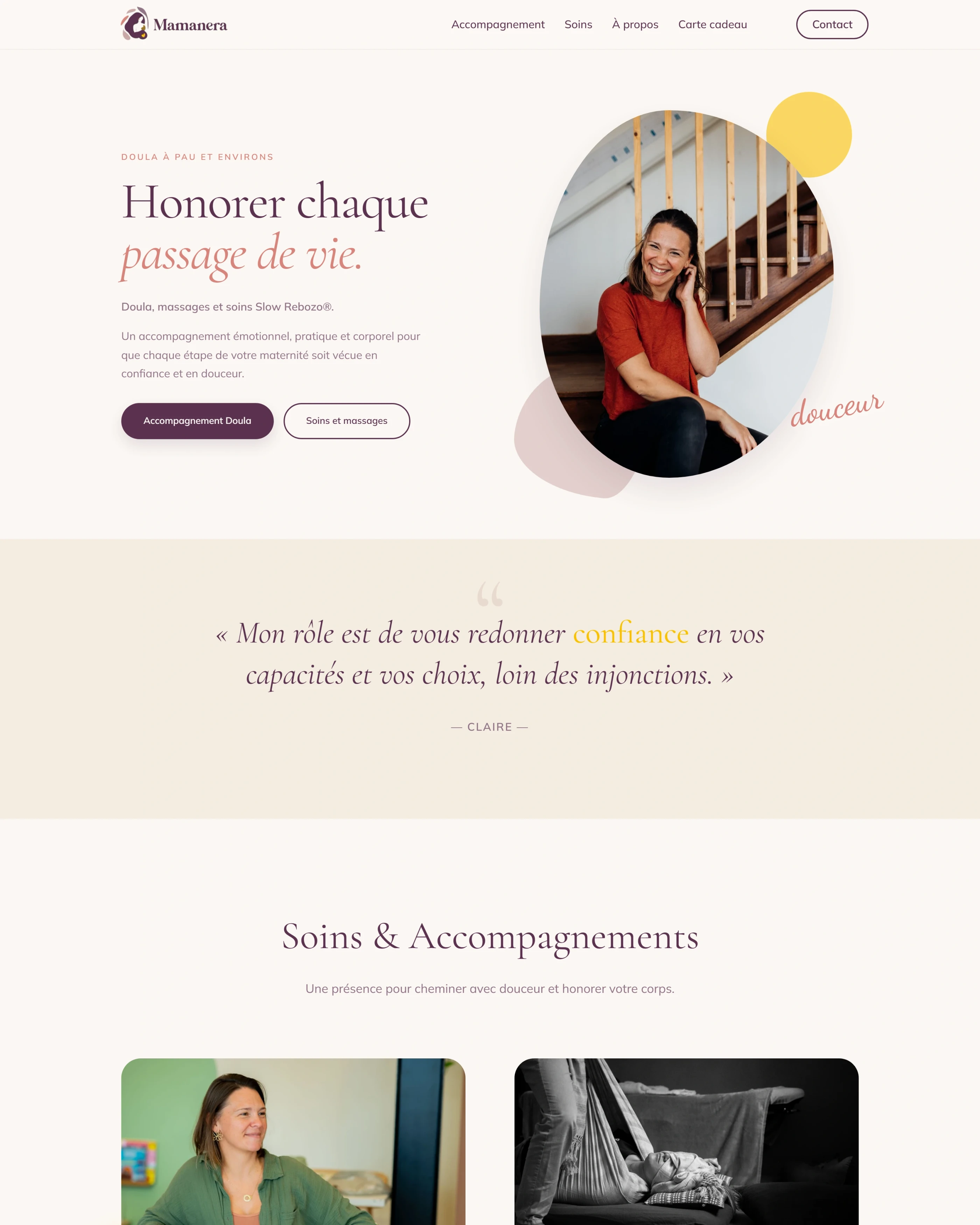 Page d'accueil du site Mamanera