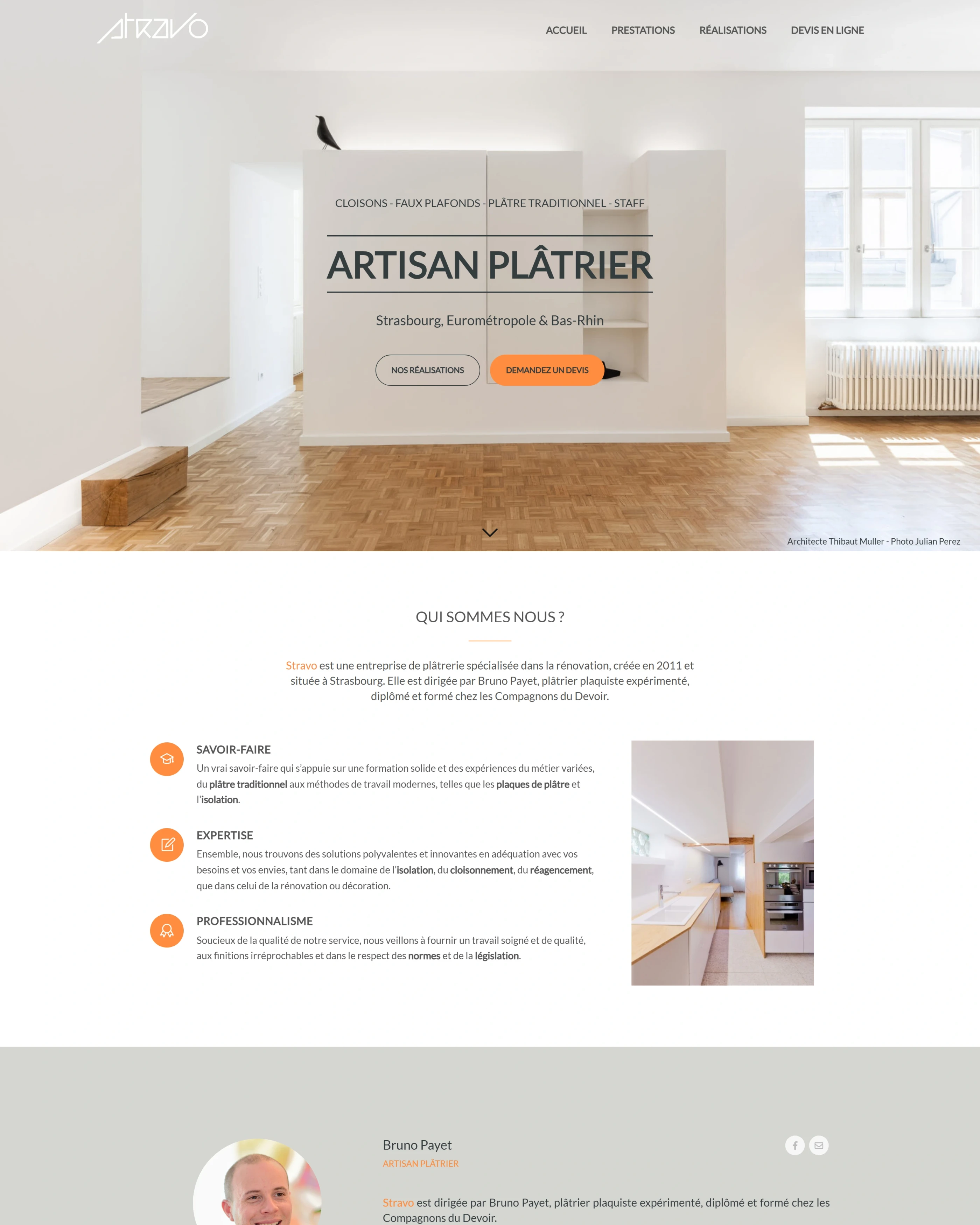 Page d'accueil du site Stravo