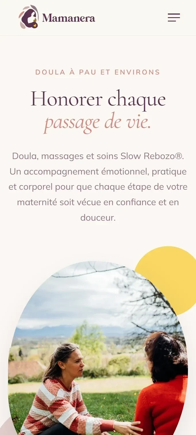 Aperçu mobile du site Mamanera