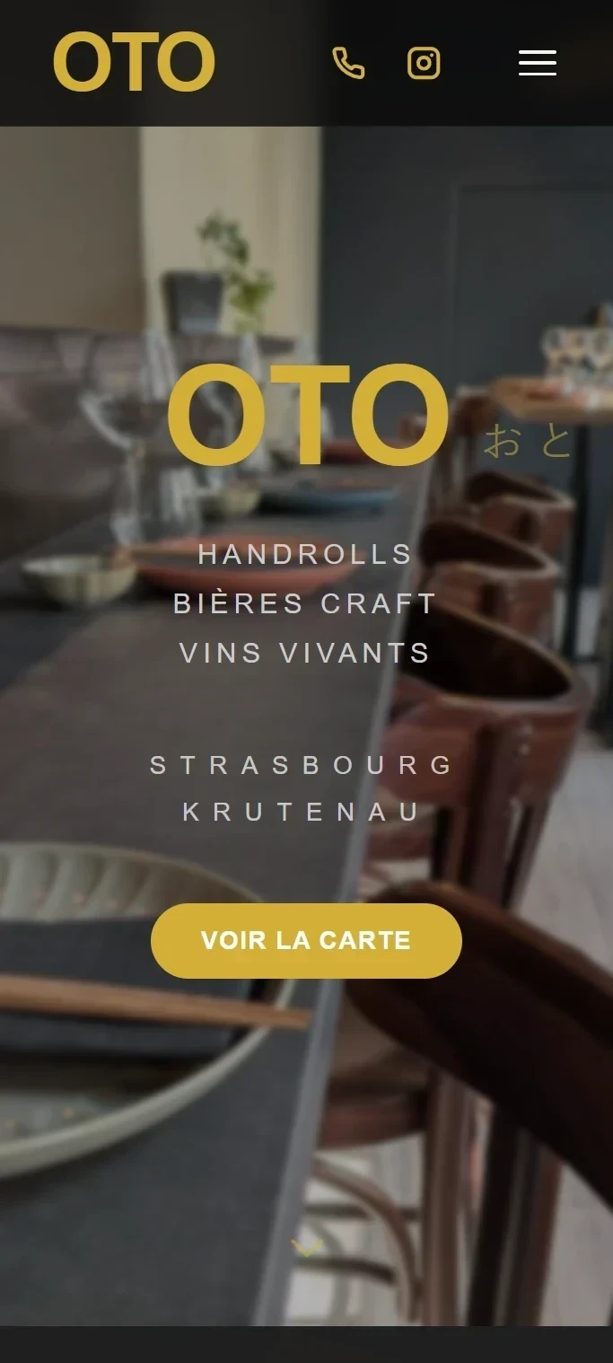 Aperçu mobile du site Restaurant OTO