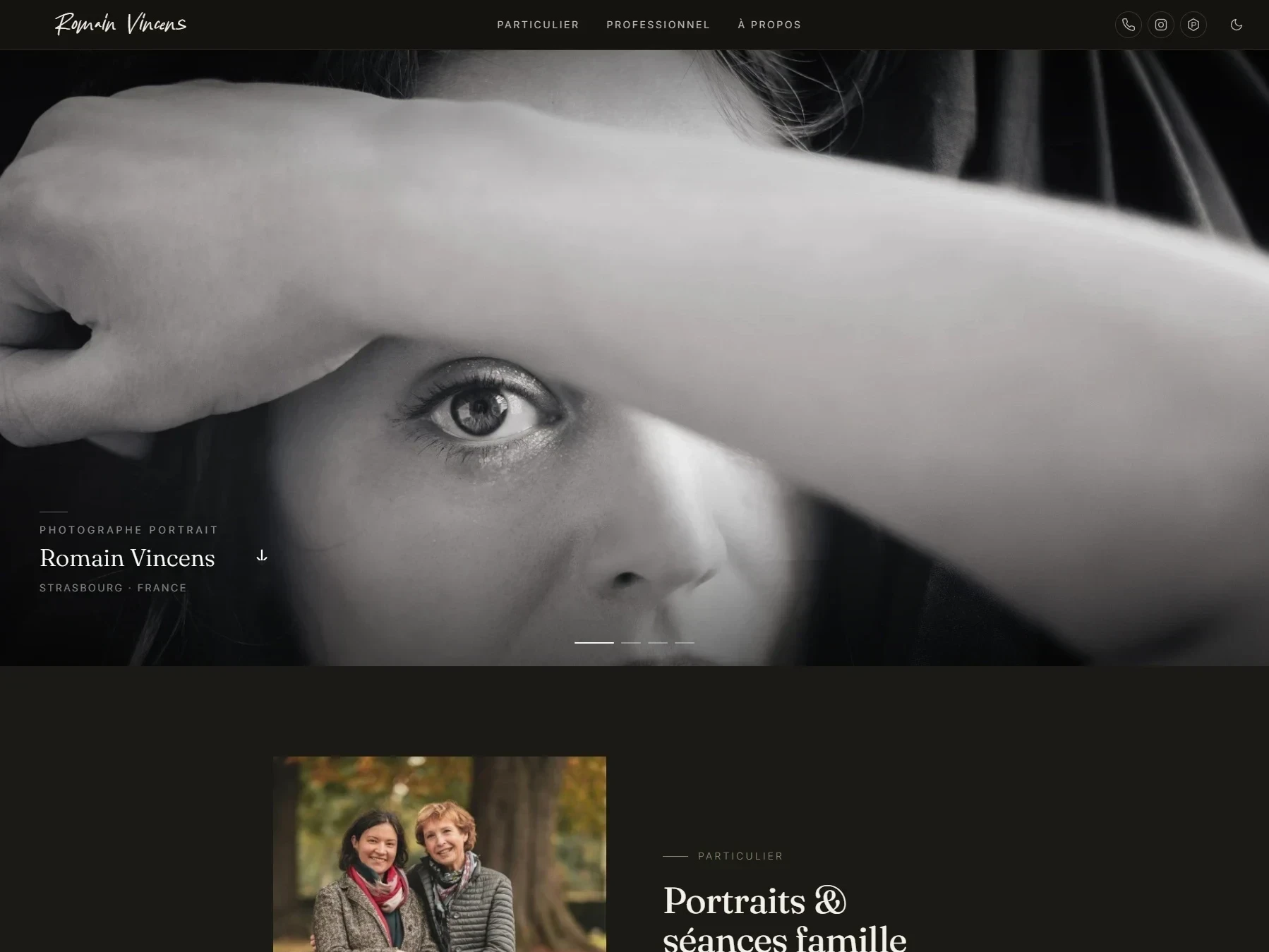 Aperçu desktop du portfolio Romain Vincens